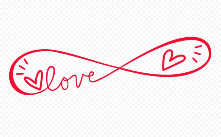infinity love red sign hd background Isolated Element in Clear Transparent PNG