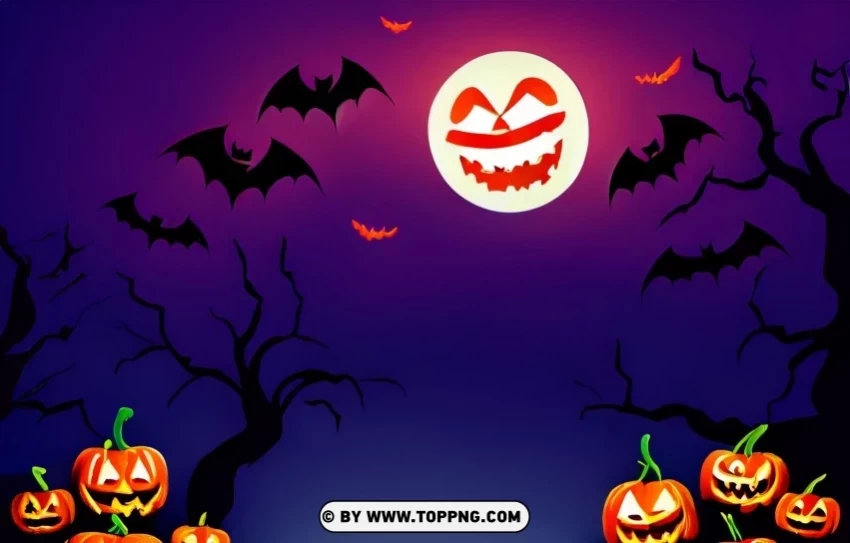 Creepy Halloween Night Scene Vector Concept Isolated Item on Transparent PNG