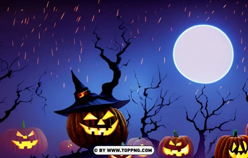 Dark Halloween Night Scenery Concept Vector Isolated Item with Clear Background PNG