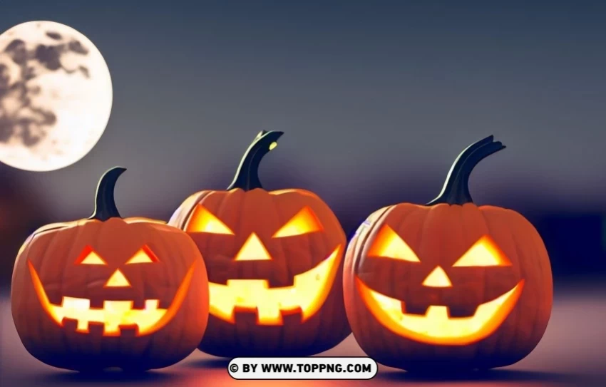 Double the Spook HD Wallpaper of Two Jack-o-lanterns PNG for blog use