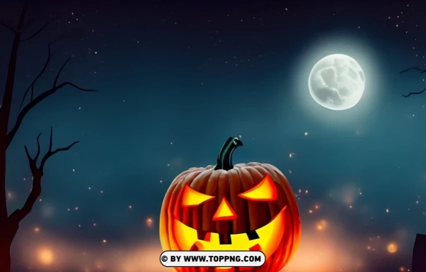 Eerie Halloween Night Landscape Vector Concept Isolated Object in Transparent PNG Format - Image ID 747092fd