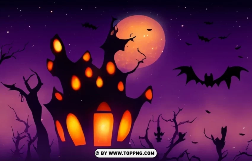 Enigmatic Halloween Night Background Concept Vector Isolated Object on Transparent PNG