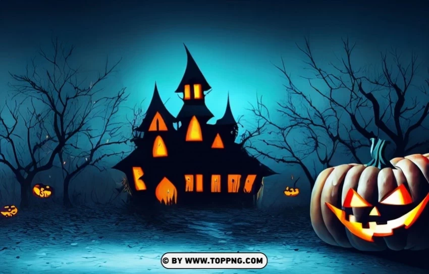 Haunted Halloween Night Setting Background Vector Isolated Subject on HighQuality PNG
