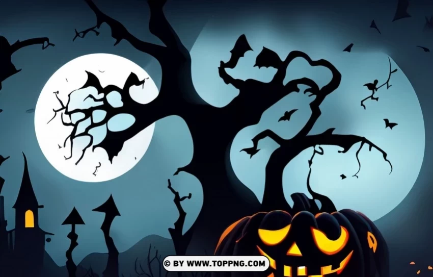 Mystical Halloween Night Atmosphere Concept Vector PNG clipart with transparent background