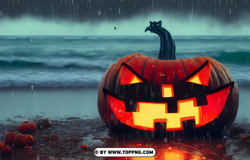 Spooky Shoreline Halloween Rainy Night PNG files with clear background variety - Image ID 8ca84c08