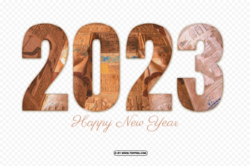 2023 happy new year numbers with pharaonic design Free PNG