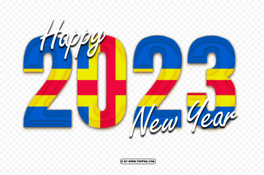 2023 happy new year with åland flag design Transparent PNG picture