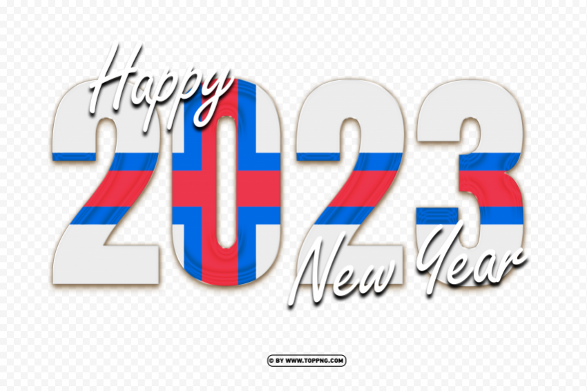 2023 happy new year with the faroe islands flag Transparent PNG photos for projects