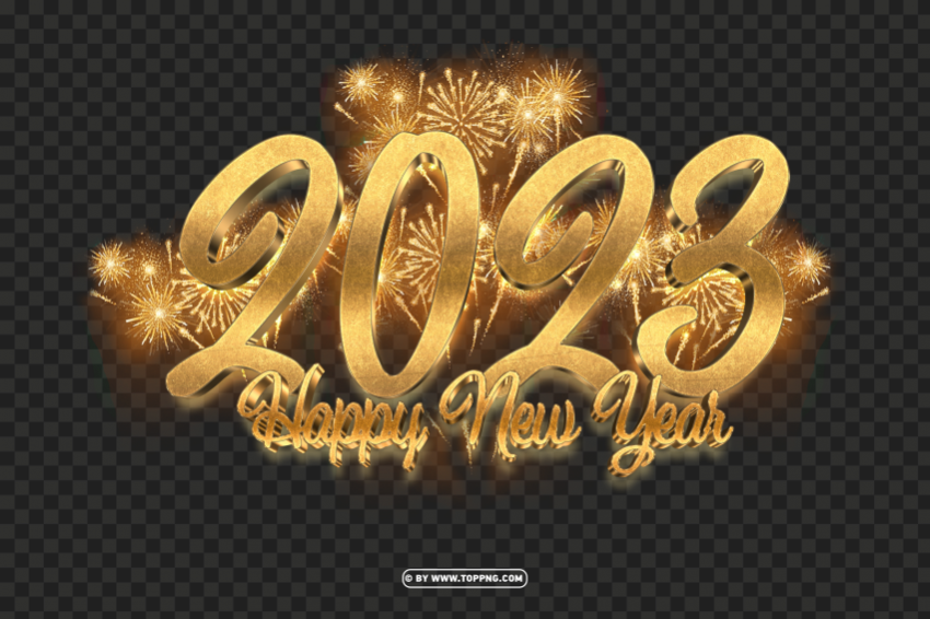 2023 new year 3d gold and fireworks background Clear PNG pictures comprehensive bundle