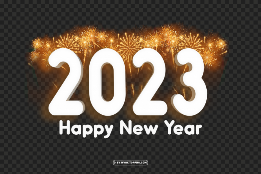 2023 New Year Gold Fireworks FREE Isolated Subject in HighQuality Transparent PNG