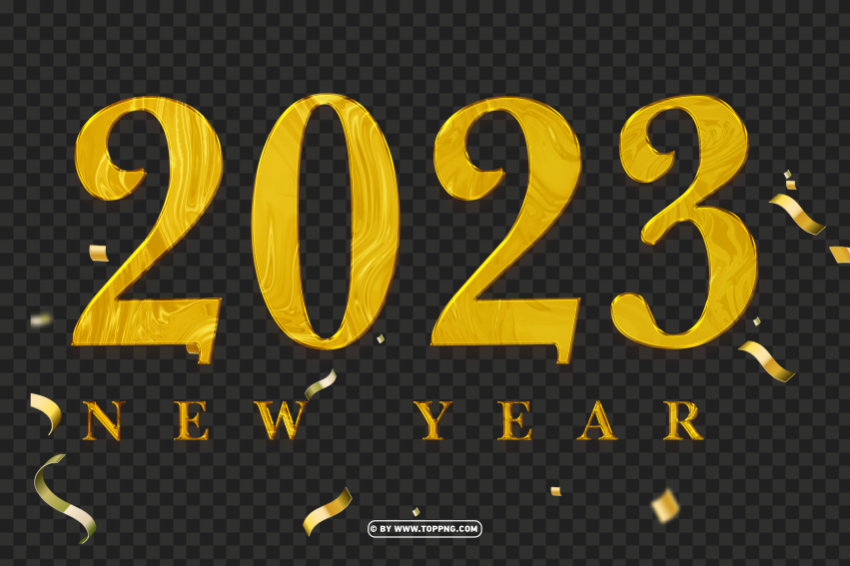 2023 New Year Gold Image Transparent PNG Graphics Bulk Assortment