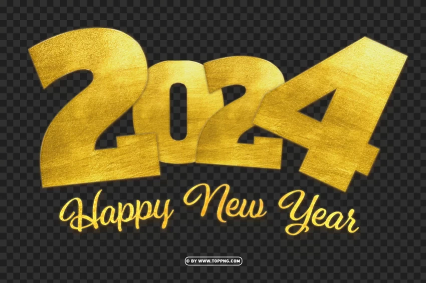 beautiful design 2024 happy new year card hd High-resolution PNG images with transparency