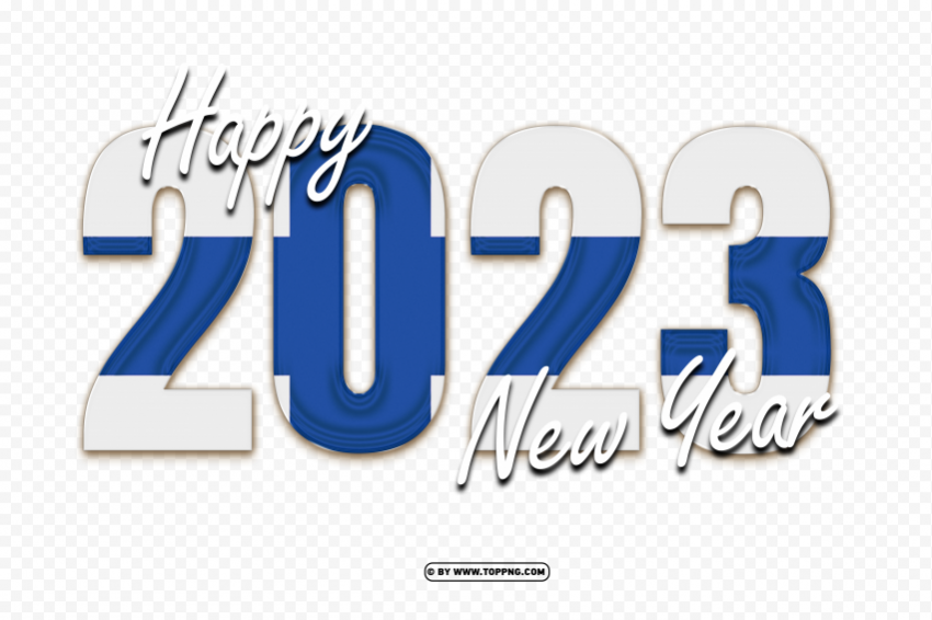 design happy 2023 new year with flag finland Transparent PNG Isolated Graphic with Clarity