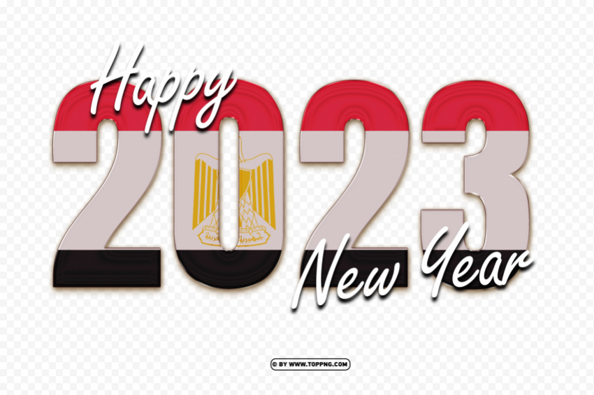 egypt flag with 2023 new year text background Transparent PNG images set