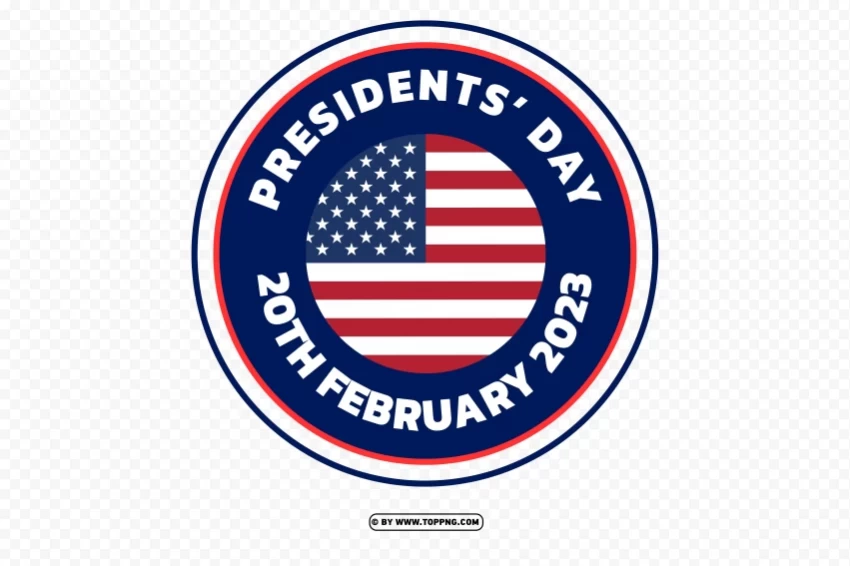 feb 20 presidents day 2023 badge logo clipart images Free PNG file