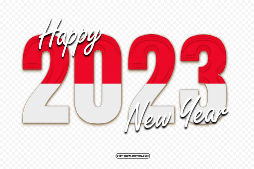 flag of monaco with 2023 happy new year Transparent PNG vectors