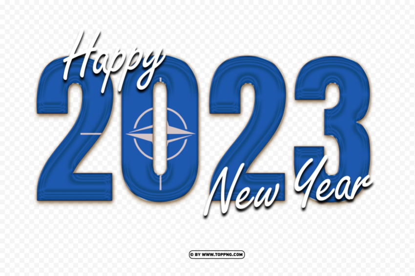 flag of nato with 2023 happy new year image Transparent PNG Isolated Artwork