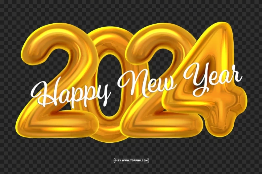 free happy new year 2024 balloons with High-resolution transparent PNG images