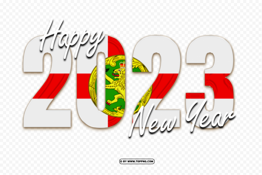 happy 2023 new year with alderney flag free design Transparent PNG Isolated Subject Matter