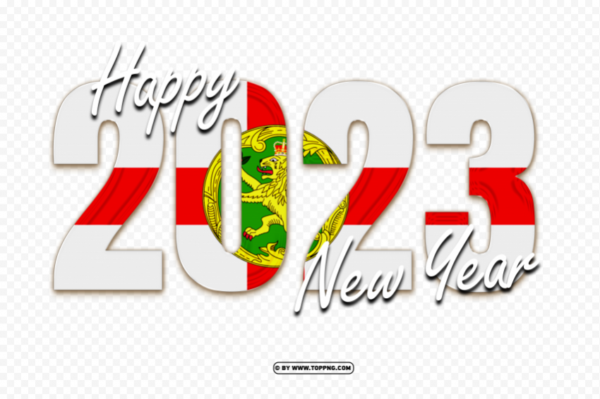 Happy 2023 New Year With Alderney Flag Free Design Transparent PNG Isolated Subject Matter