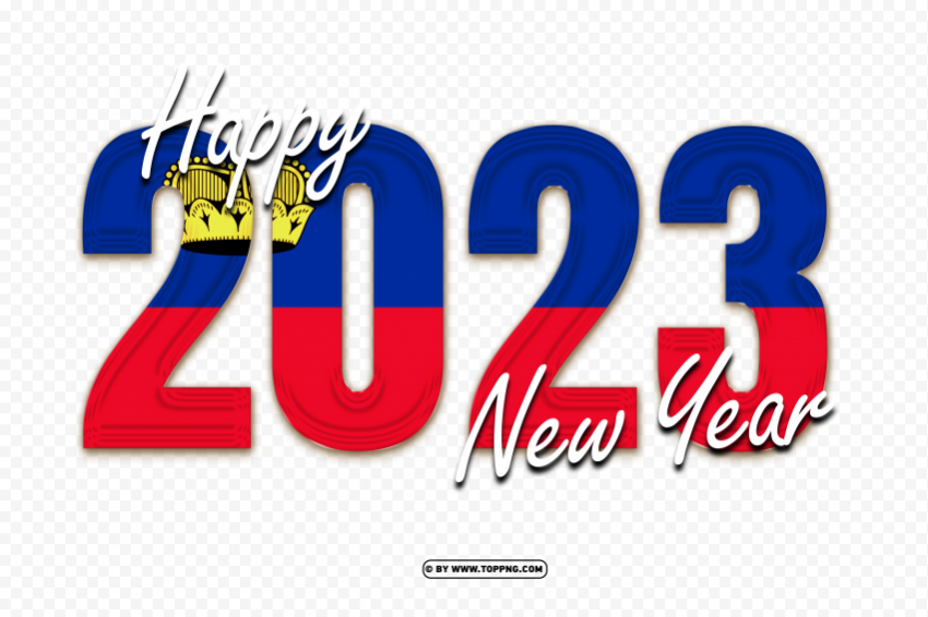 happy new year 2023 with liechtenstein flag Transparent PNG pictures archive