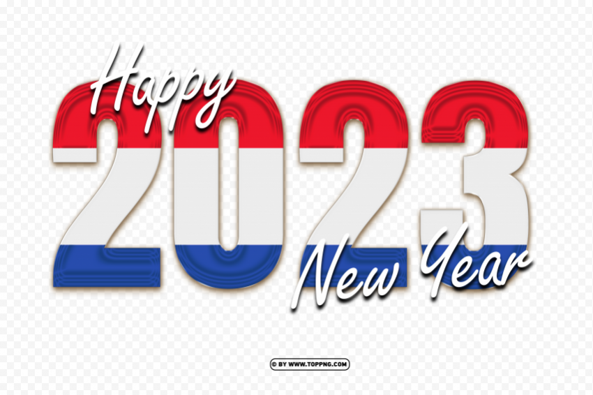 happy new year 2023 with the netherlands flag free Transparent PNG stock photos