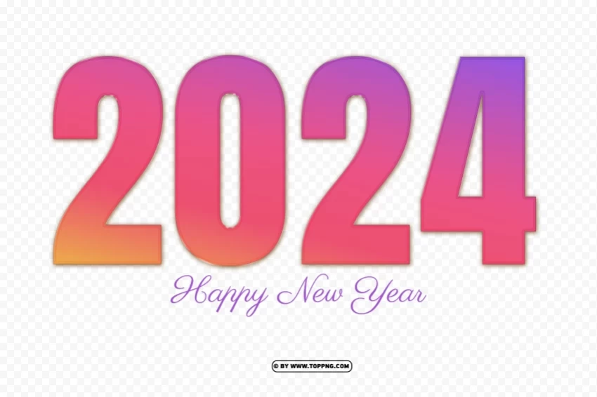 happy new year 2024 with instagram color images free download HighQuality PNG with Transparent Isolation - Image ID c4d8bd8b