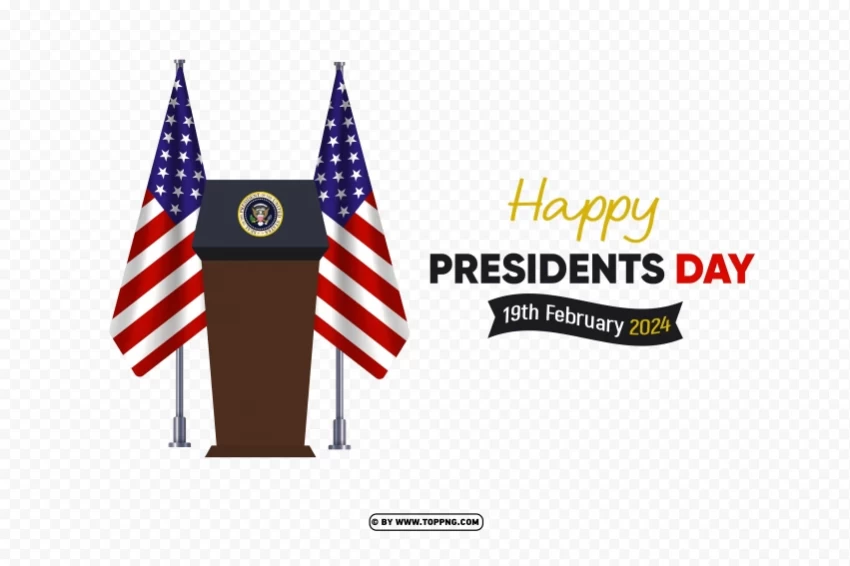 happy presidents day 2024 images free download Isolated Character in Clear Transparent PNG