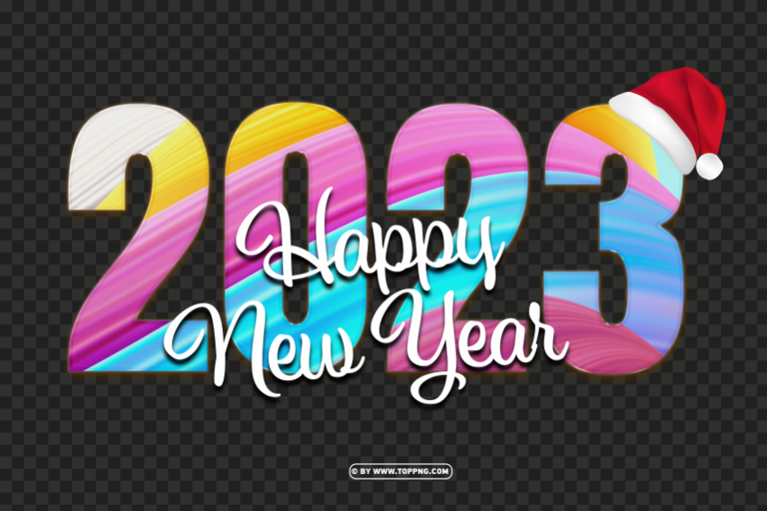 hd 2023 colorful text numbers date design PNG transparent graphics comprehensive assortment