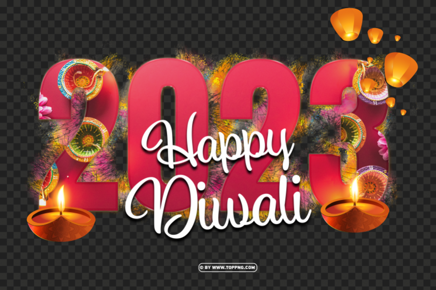 hd 2023 happy diwali celebration premium design PNG transparent graphics for download