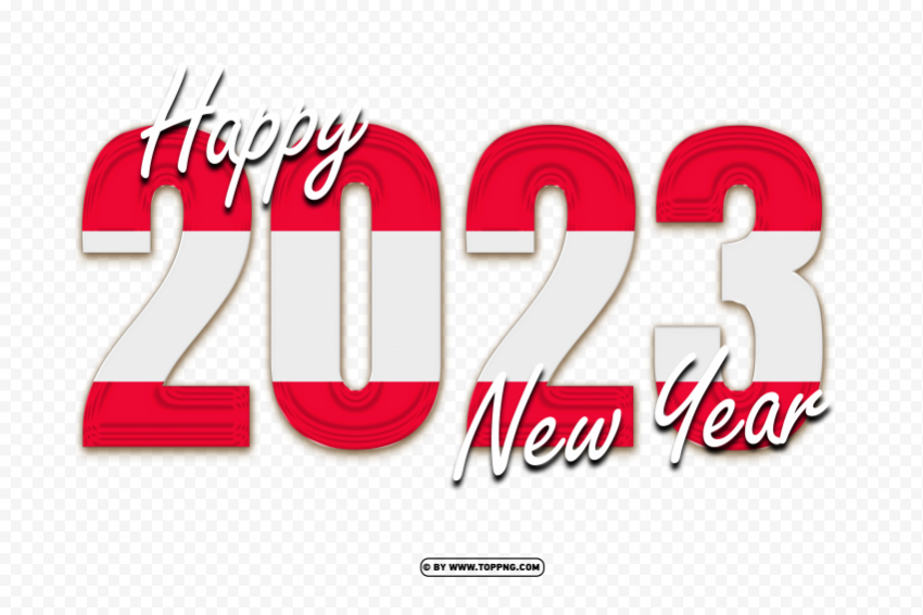 Hd 2023 Happy New Year With Austria Flag Transparent PNG Pictures Complete Compilation