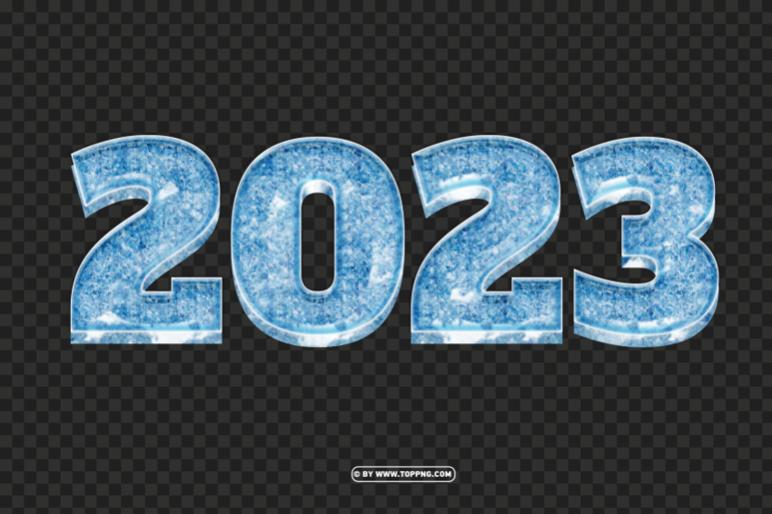 HD 3D 2023 Snow text effect design PNG Isolated Object with Clarity