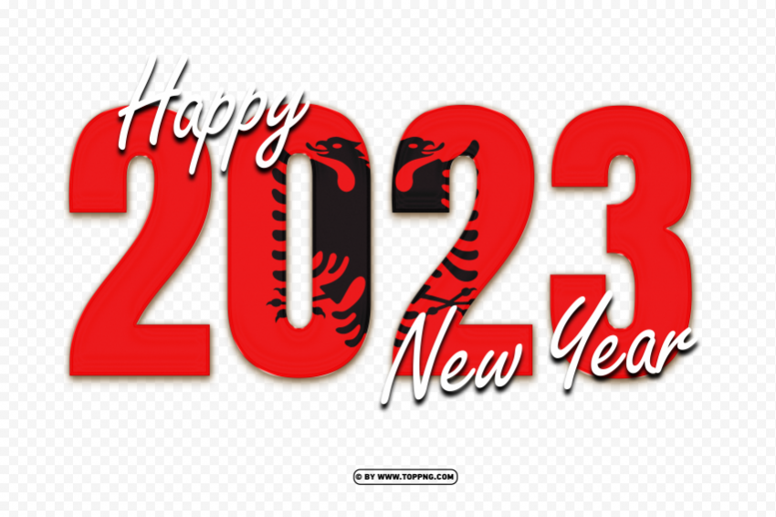 hd happy new year 2023 with albania flag Clean Background Isolated PNG Character - Image ID 1f7efc6f
