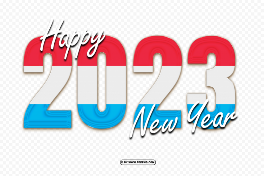 hd happy new year 2023 with luxembourg flag png Alpha channel PNGs