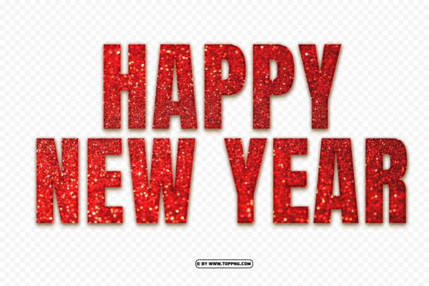 hd happy new year with red glitter Clear background PNG images diverse assortment - Image ID f0801003