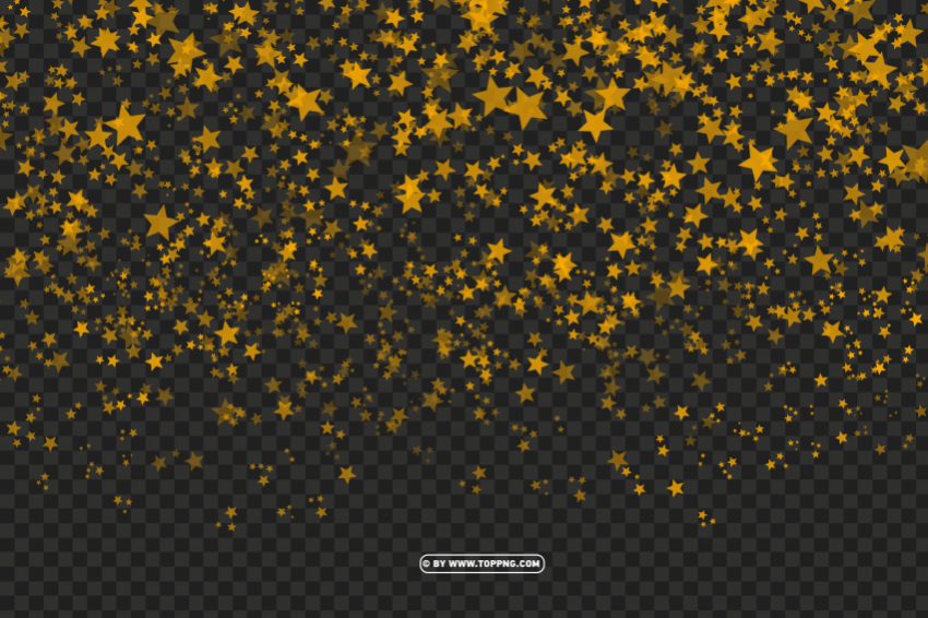 Hd Star Confetti Gold Color PNG With Transparent Overlay