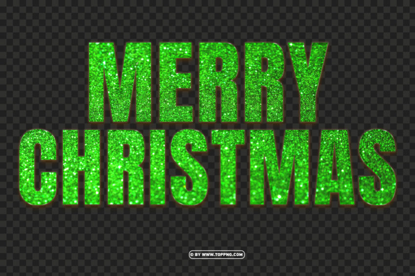 merry christmas text with green glitter design Clear Background PNG Isolated Element Detail - Image ID fe43dd3f