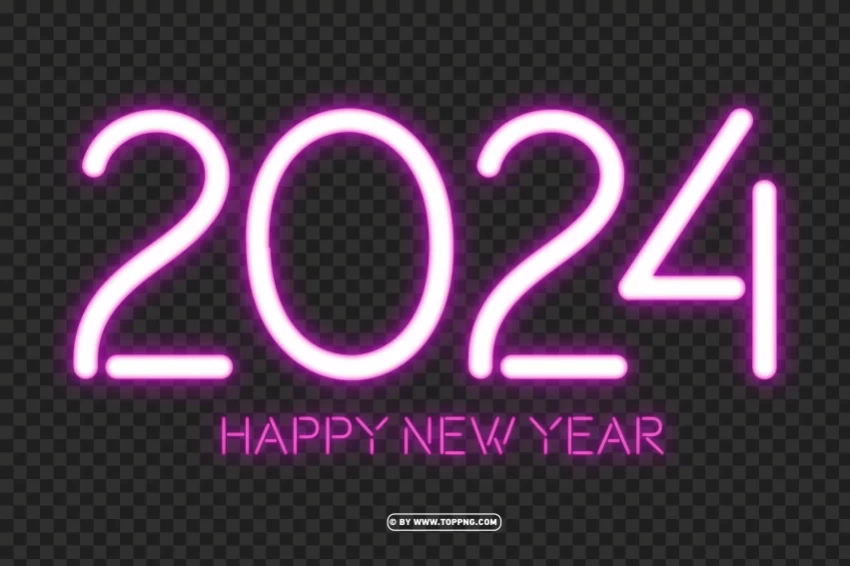 pink neon 2024 text effect images download HighQuality Transparent PNG Element