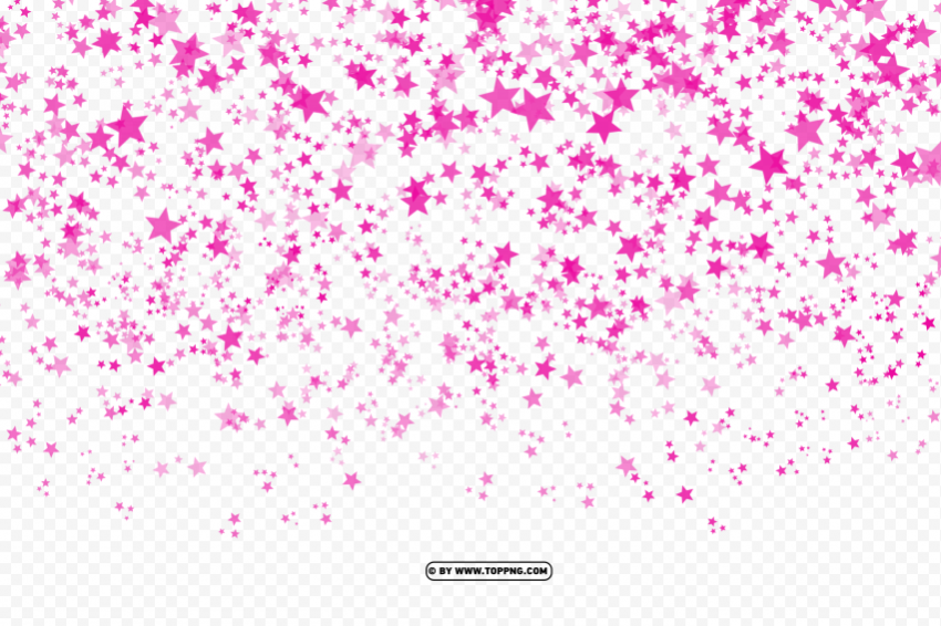  pink confetti star background PNG with transparent backdrop