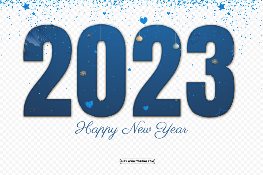 premium design 2023 happy new year christmas with confetti Free PNG images with alpha channel