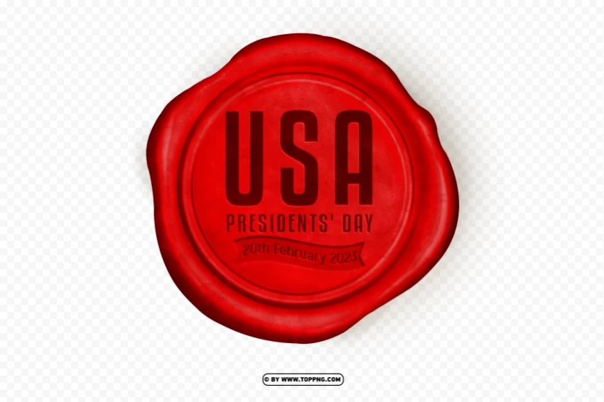 presidents day 2023 red wax stamp image Free PNG
