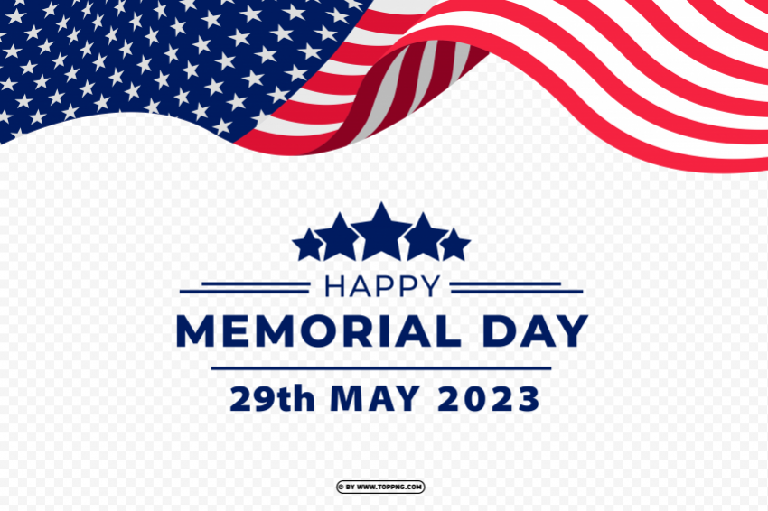 Realistic Usa Memorial Day 2023 Flag Free PNG Images With Alpha Transparency