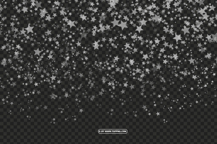 silver star confetti PNG with transparent background free