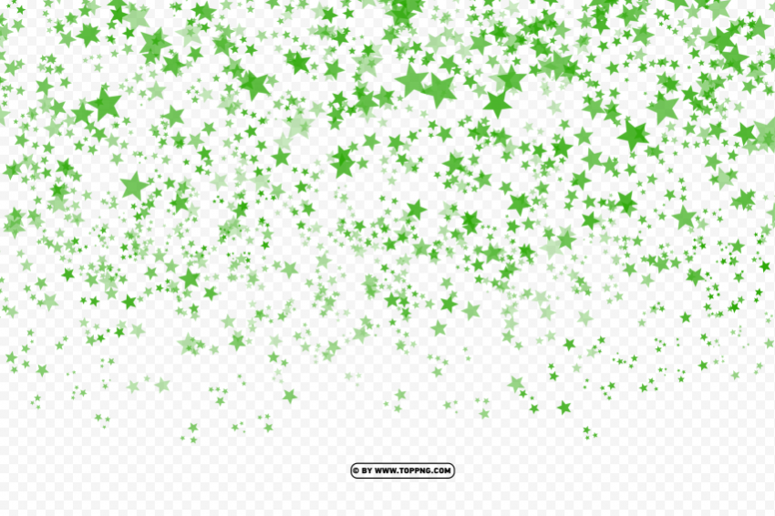 star confetti green color PNG without background