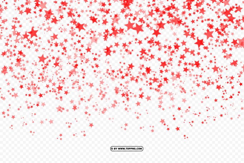  red confetti star PNG with transparent background for free