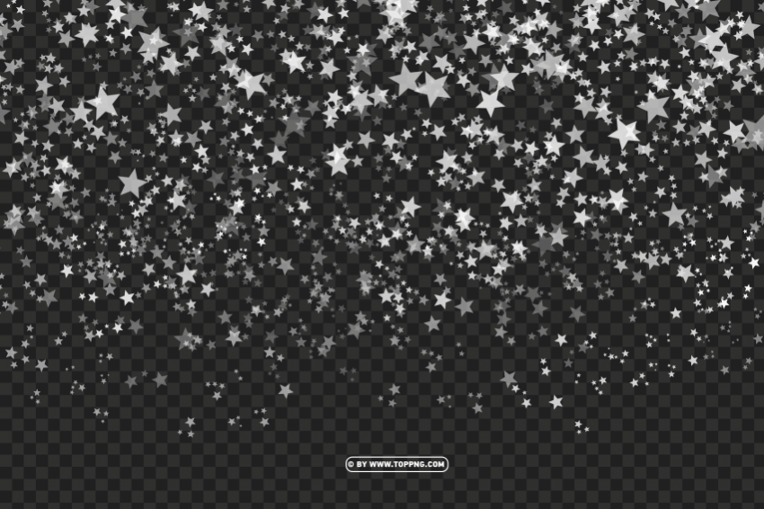  white star confetti hd PNG with transparent bg