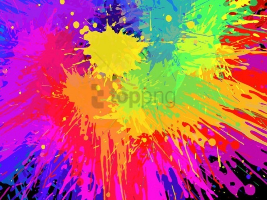 colorful paint splash wallpaper PNG Image with Transparent Cutout