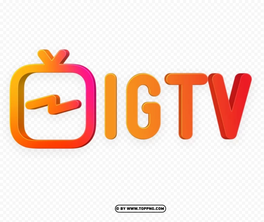 igtv logo transparent 3d design Isolated Character on HighResolution PNG - Image ID 918e2b67