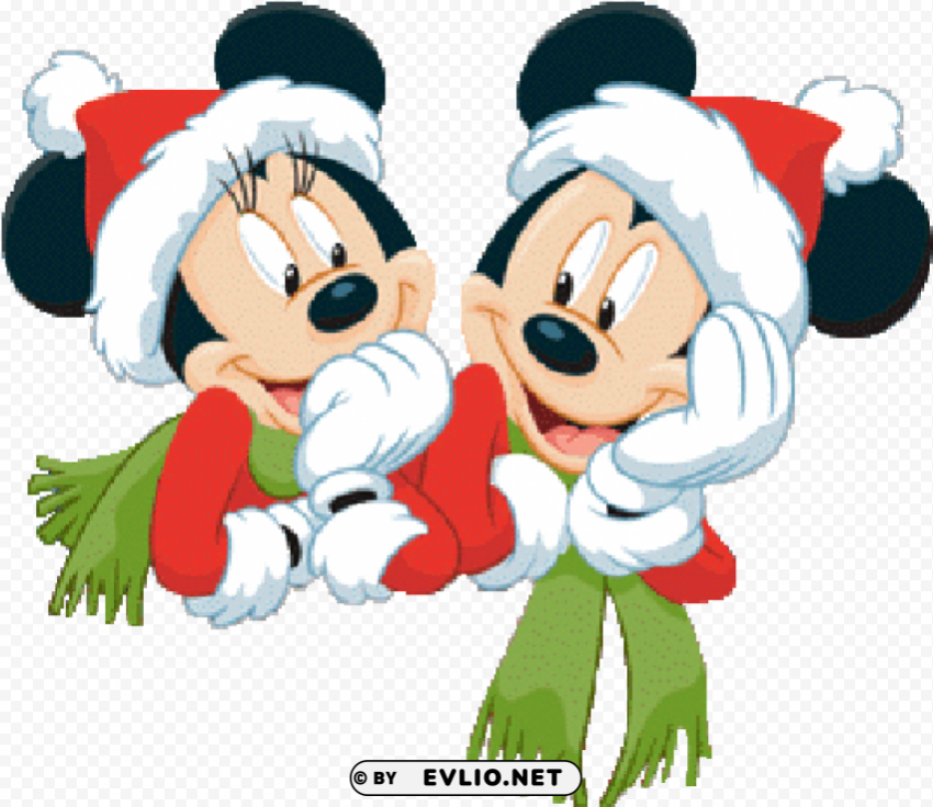 mickey mouse and friends xmas clip art images free - mickey and minnie christmas clip art Isolated Object on Clear Background PNG