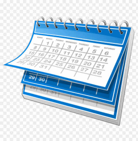 Blue And White Calendar PNG Graphics With Clear Alpha Channel Selection